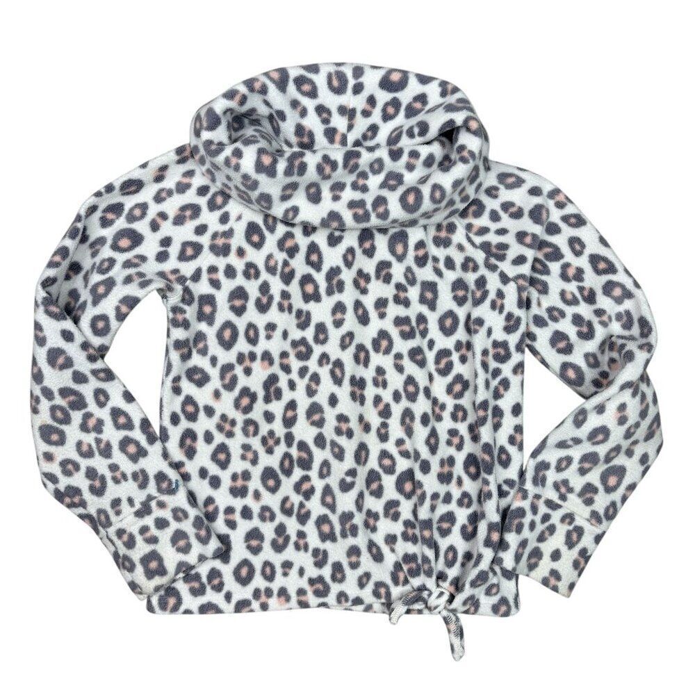 SO Cheetah Print Fleece Cowl Neck Top Size S 7